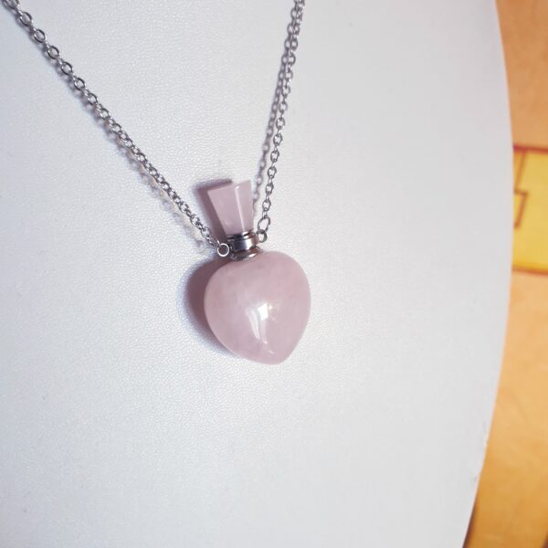 Collier "Coeur de quartz rose "