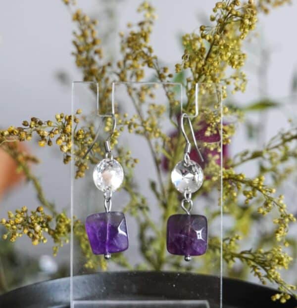 Boucles d'oreilles "Violettes étoilées " – Image 2