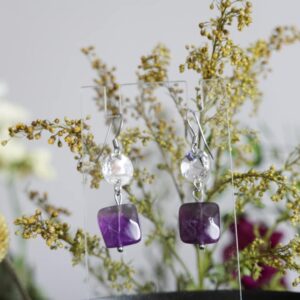 Boucles d'oreilles "Violettes étoilées "